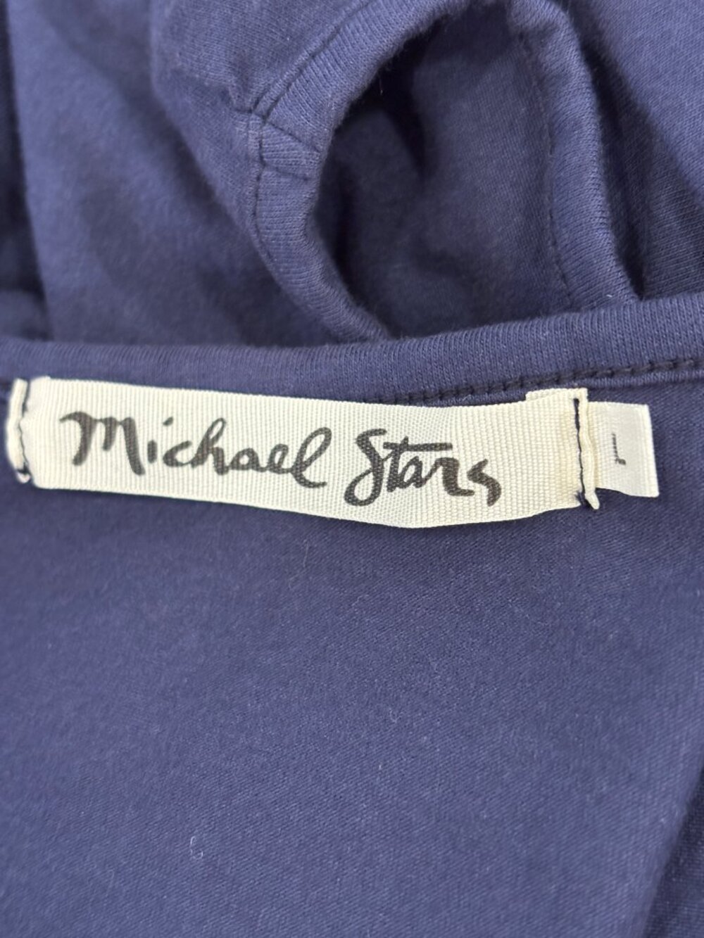 Michael Stars Navy Cutout Ruched Midi Dress Large Like New - Picture 4 of 4
